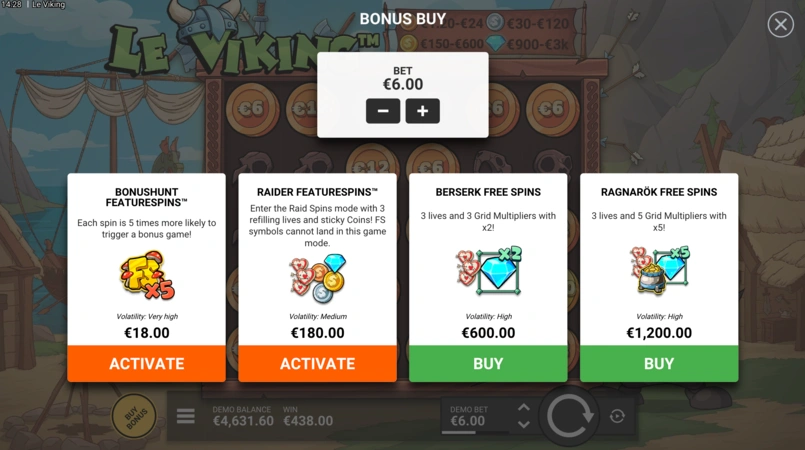Le Viking Slot Feature Buy